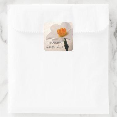 White Spring Daffodil Wedding Thank You Favor Tags
