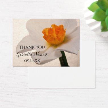 White Spring Daffodils Wedding Favor Tags