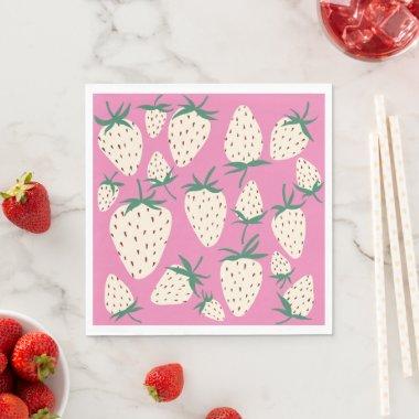 White Strawberry Pineberry CUSTOM  Napkins