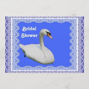 White Swan Bridal Wedding Shower Invitations