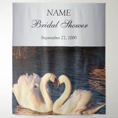 White Swans Bridal Shower Photo Backdrop