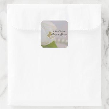 White Tulip and Pearls Wedding Thank You Favor Tag