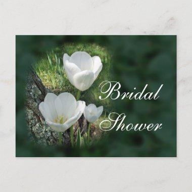 White Tulips Bridal Shower Invitation PostInvitations