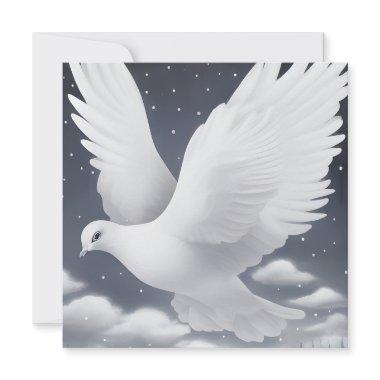 White Wedding Dove in Clouds