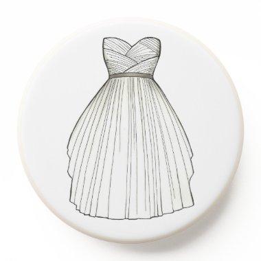 White Wedding Dress Bride Bridal Gown Bride-to-Be PopSocket