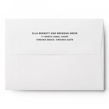 White Wedding Invitations Return Address Envelope