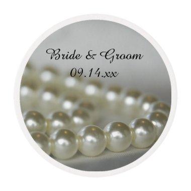 White Wedding Pearls Edible Frosting Rounds