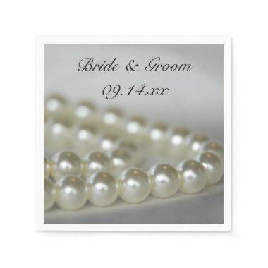 White Wedding Pearls Paper Napkins