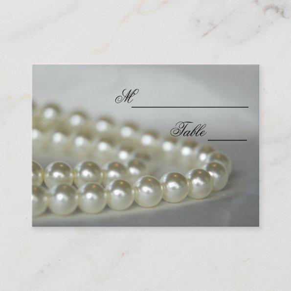 White Wedding Pearls Place Invitations