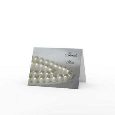 White Wedding Pearls Thank You