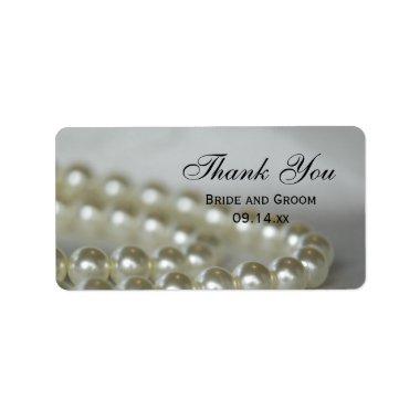 White Wedding Pearls Thank You Favor Tags