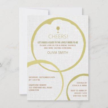 White Wine Stain Rings Bridal Shower Invitations