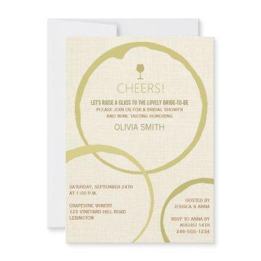 White Wine Stain Rings Bridal Shower Invitations