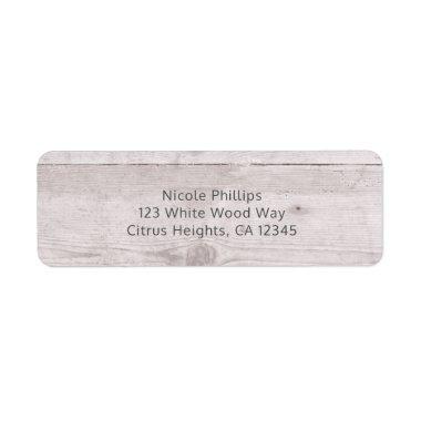 White Wood Beach Rustic Farmhouse  Label