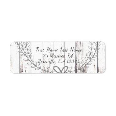 White Wood Rustic Farmhouse Country Wedding Label