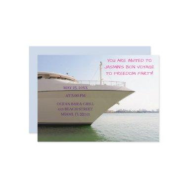 White Yacht on Ocean Funny Bachelorette Boat
