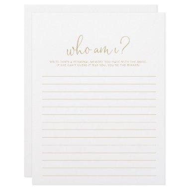 Who Am I Gold Fancy Script  Game