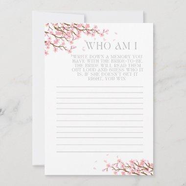Who Am I Memory Guessing Bridal Shower Game Thank You Invitations