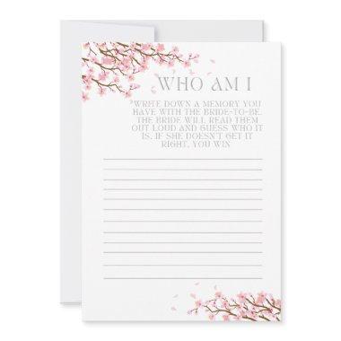 Who Am I Memory Guessing Bridal Shower Game Thank You Invitations