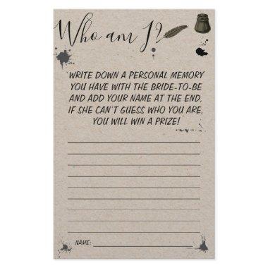 Who am I? | Pen & Inkwell  Game  Flyer