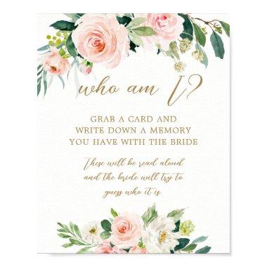 Who Am I Share a Memory with the Bride Game Sign