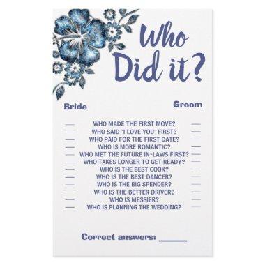 Who did it Shower Game  Blue Flower Flyer