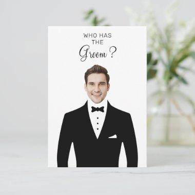 Who Has The Groom Bridal Shower Game Bachelorette Thank You Invitations