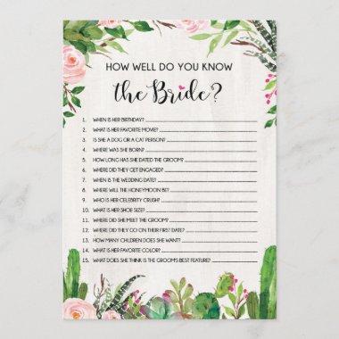 Who Knows Bride Best Fiesta Bridal Shower Game Invitations