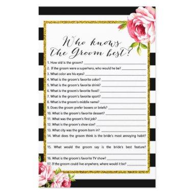 Who knows Groom best - Bridal Shower Game