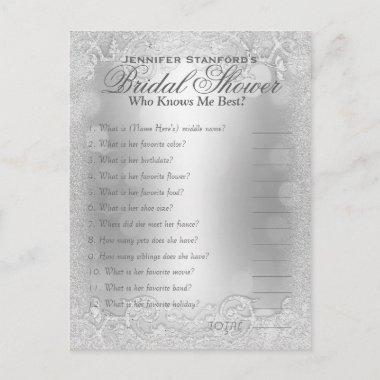 Who' Know's Me Game | Silver Elegance PostInvitations