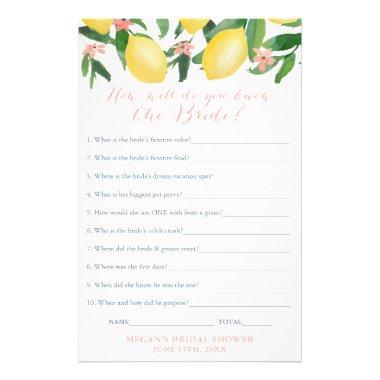 Who Knows Our Bride The Best Shower Quiz Game Invitations Flyer