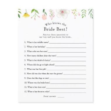 Who Knows the Bride Best Bridal Game
