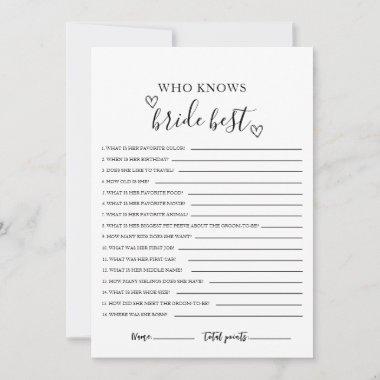 Who Knows The Bride Best Bridal Shower Invitations