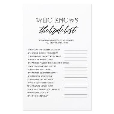 Who knows the bride best bridal shower game