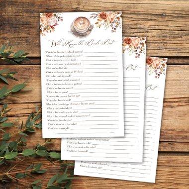 Who knows the bride best coffee fall shower game