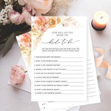 Who Knows the Bride Best Floral  Game