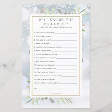 Who Knows The Bride Best Winter Bridal Shower Game