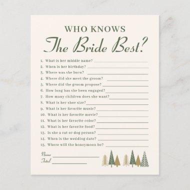 Who Knows the bride Best Winter Bridal Shower Game