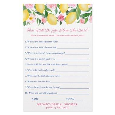 Who Knows The Bride The Best Shower Quiz Game  Flyer