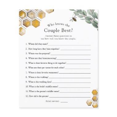 Who Knows the Couple Best Bee Bridal Shower Game