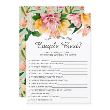 Who Knows the Couple Best Bridal Shower Game Invit Invitations