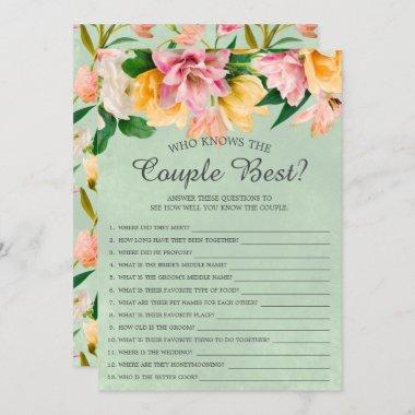 Who Knows the Couple Best Bridal Shower Game Invitations