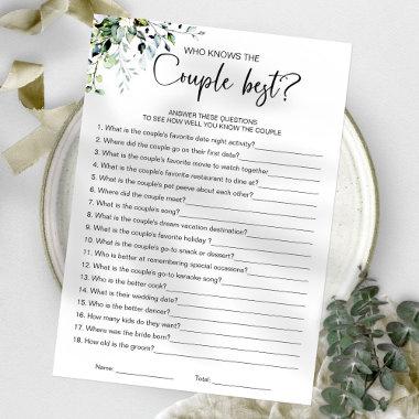 Who Knows The Couple Best Bridal Shower Game Invitations