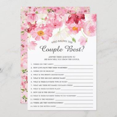 Who Knows the Couple Best Bridal Shower Game Invitations