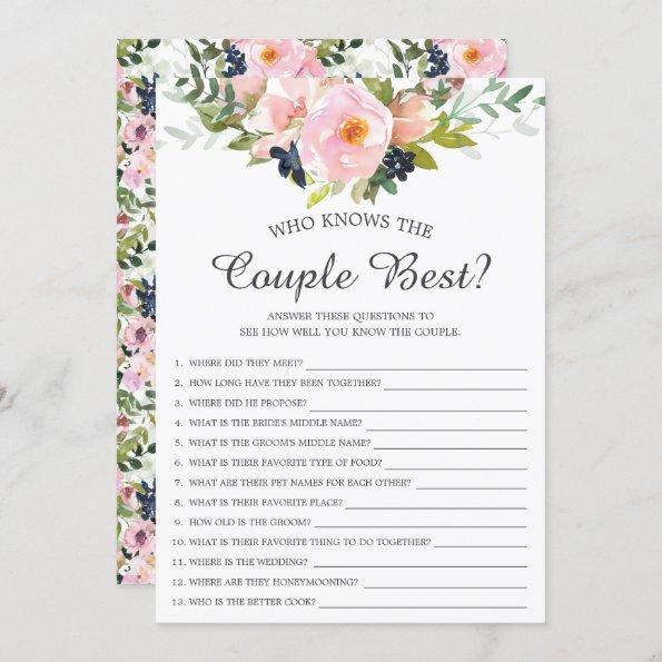 Who Knows the Couple Best Game Bridal Shower Invitations