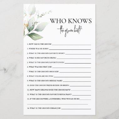 Who Knows the Groom best Bridal Shower game