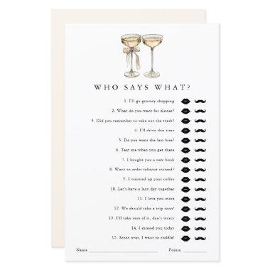 Who says what Champagne  Game
