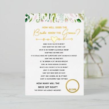 who well does bride know bridal baby shower game foil