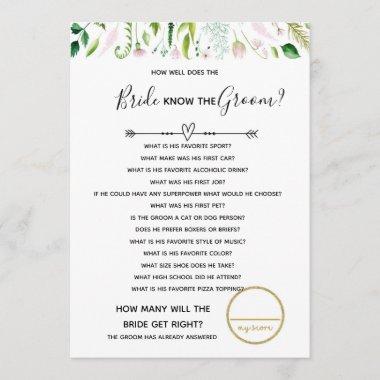 who well does bride know bridal baby shower game Invitations