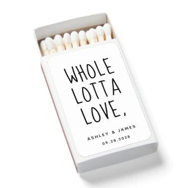 WHOLE LOTTA LOVE Black White Wedding Matchboxes